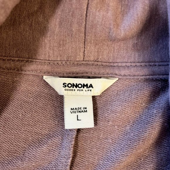 Women's Sonoma Goods For Life, Open, Cinched Waist, Cardigan, Light Purple, L. - Picture 4 of 5